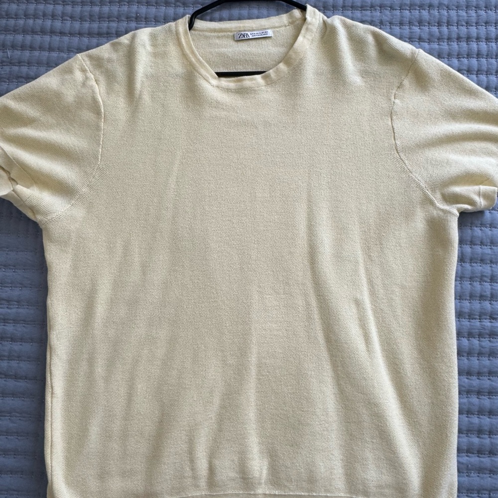 Zara Light Cream Knit Top